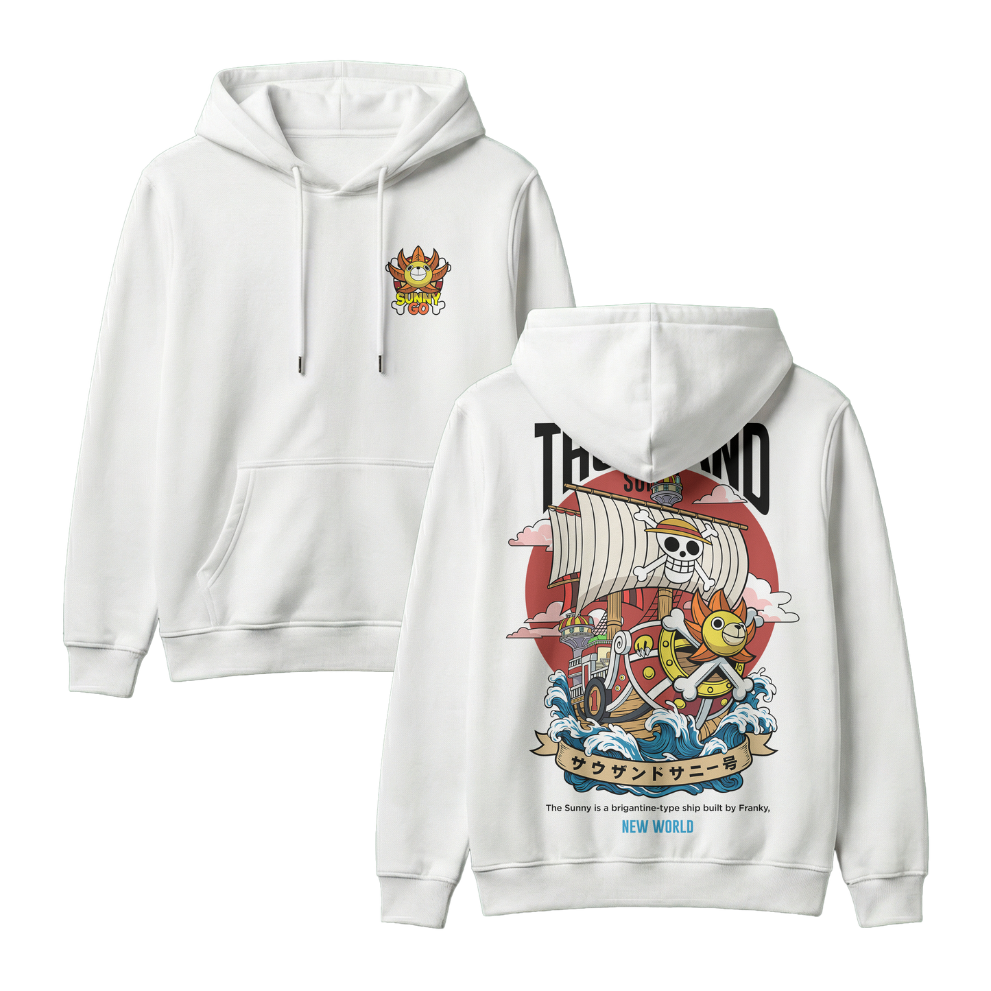 Anime One Piece Thousand Sunny Pullover Hoodie - RZM016
