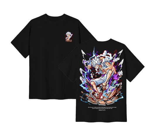 Anime One Piece Monkey D. Luffy Short Sleeve Tee - Black