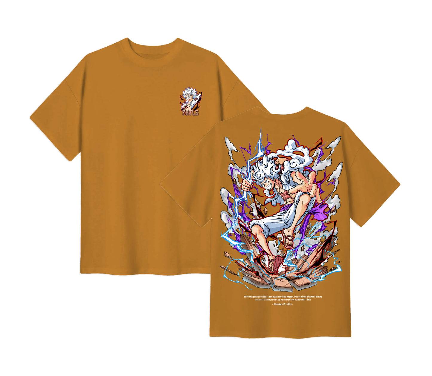 Anime One Piece Monkey D. Luffy Short Sleeve Tee - Bronze