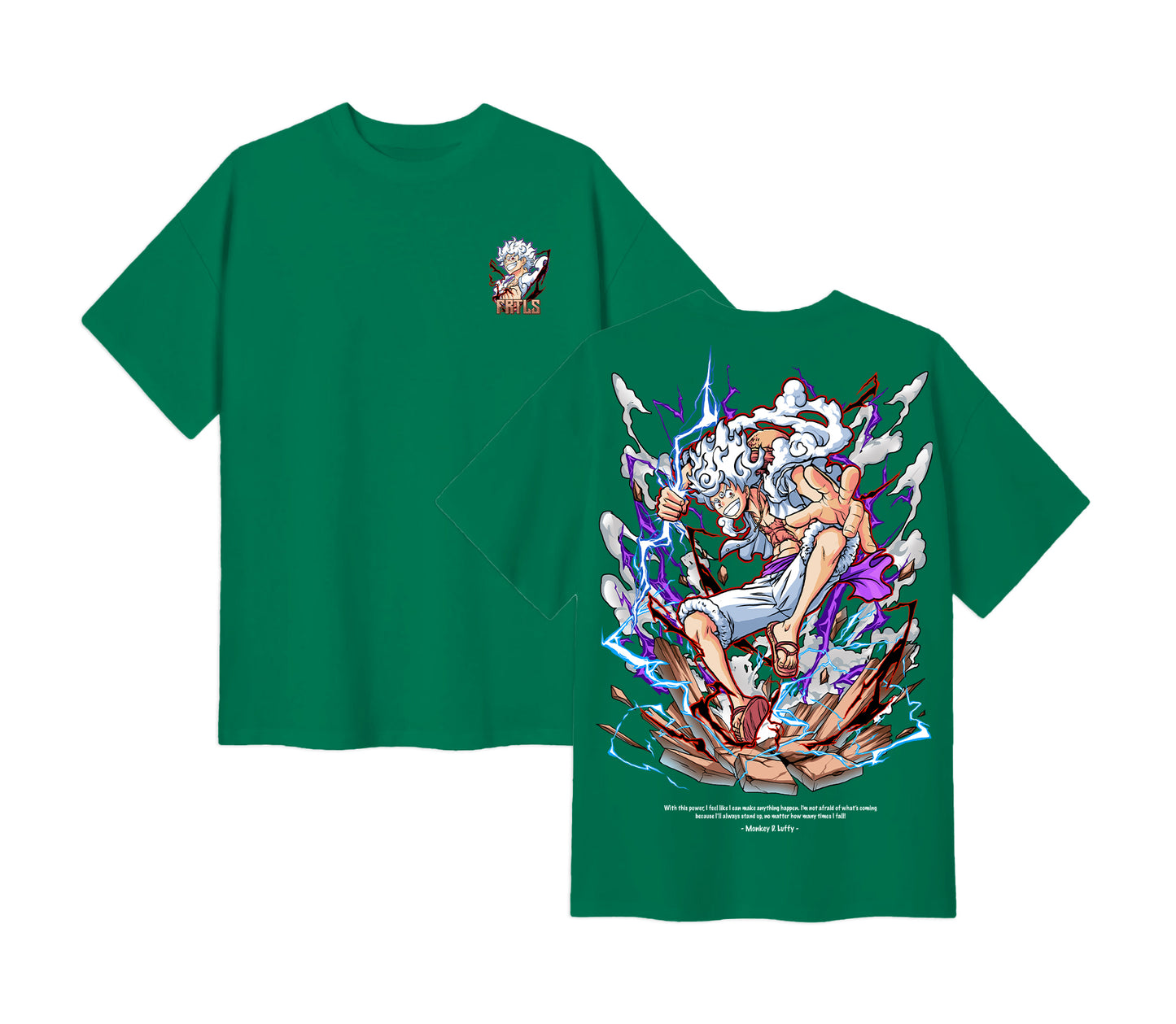 Anime One Piece Monkey D. Luffy Short Sleeve Tee - Jade
