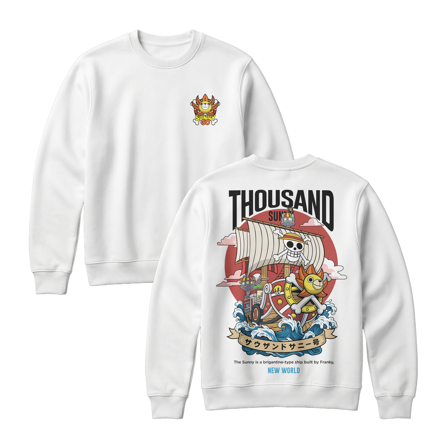 Anime One Piece Thousand Sunny Short Sweatshirt - RZM016