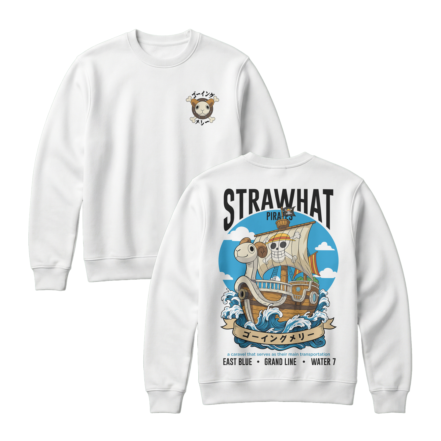 Anime One Piece Straw Hat Pirates Thousand Sunny Journey Sweatshirt - RZM017