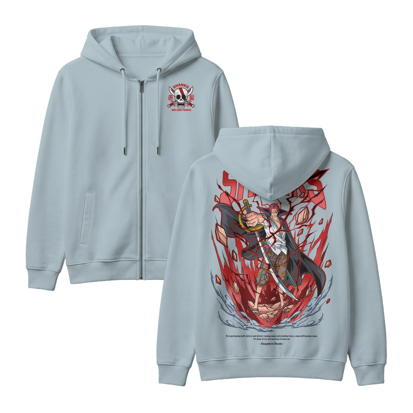 Anime One Piece Akagami no Shanks Zip-up Hoodie - RZM003