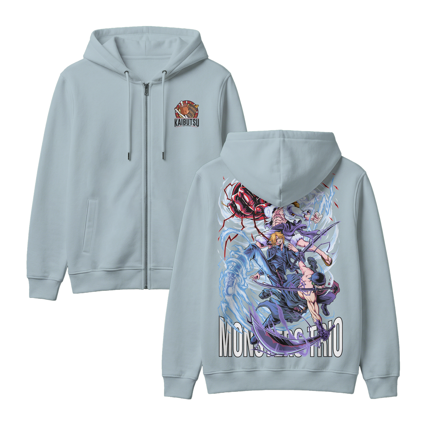 Anime One Piece Monster Trio Zip-up Hoodie - RZM009