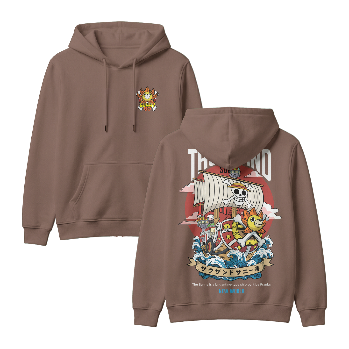 Anime One Piece Thousand Sunny Pullover Hoodie - RZM016