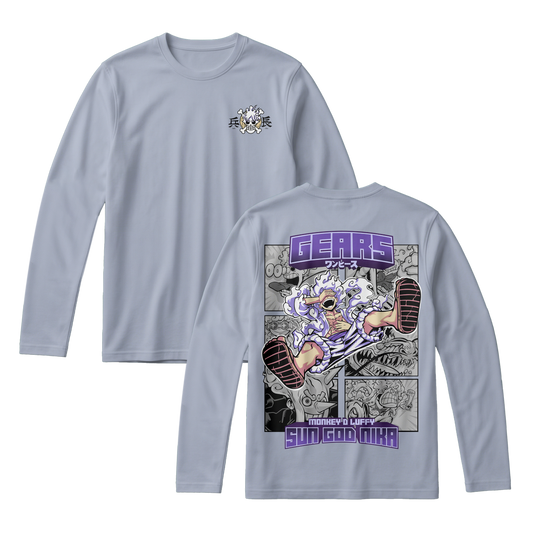 Anime One Piece Gear 5 Monkey D. Luffy Sun God Nika Long Sleeve Tee - RZM011