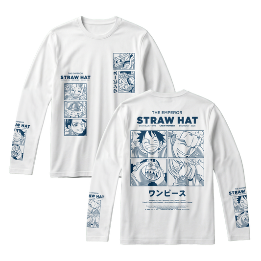 Anime One Piece Emperor Straw Hat Crew Long Sleeve Tee - RZM014