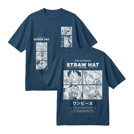 Anime One Piece Emperor Straw Hat Crew Oversized T-Shirt - RZM014