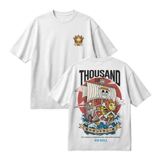 Anime One Piece Thousand Sunny Oversized T-Shirt - RZM016