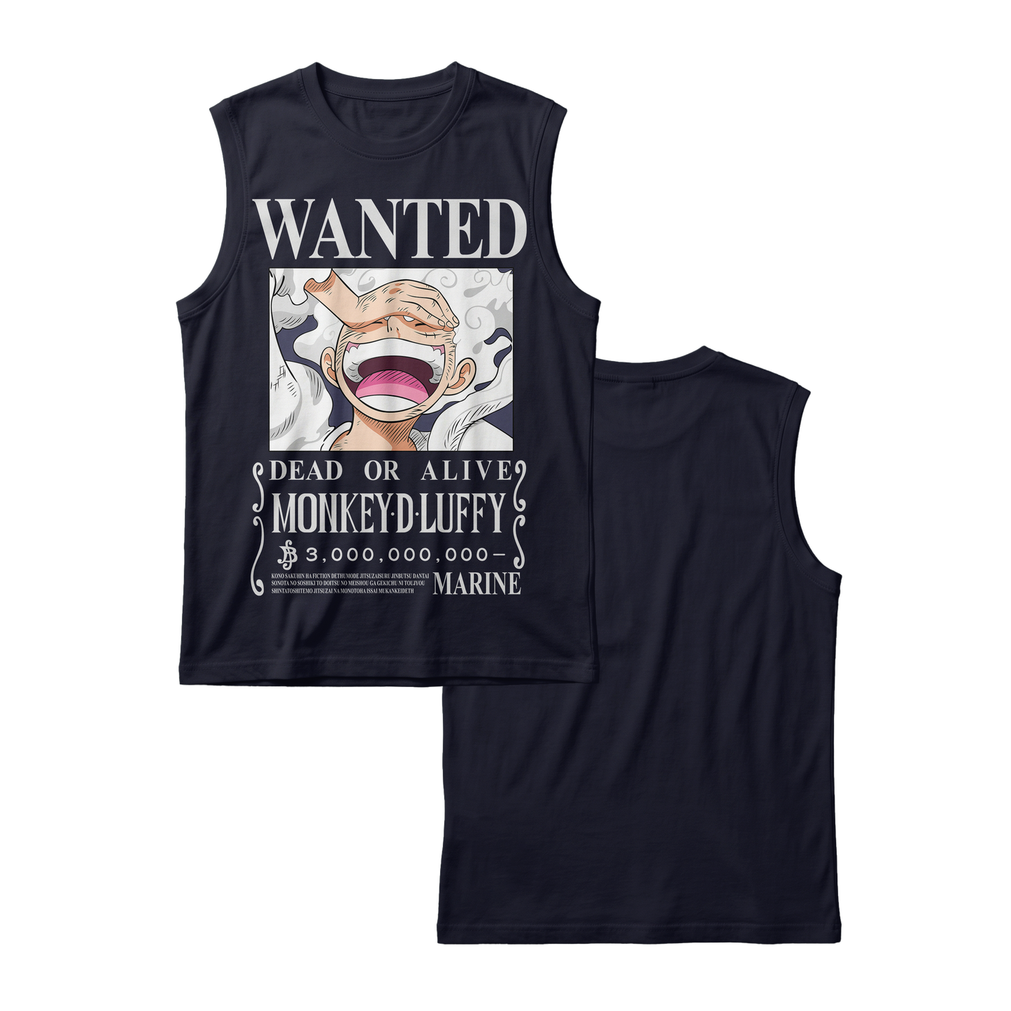 Anime One Piece Wanted Monkey D. Luffy Gear 5 Sleeveless - RZM012