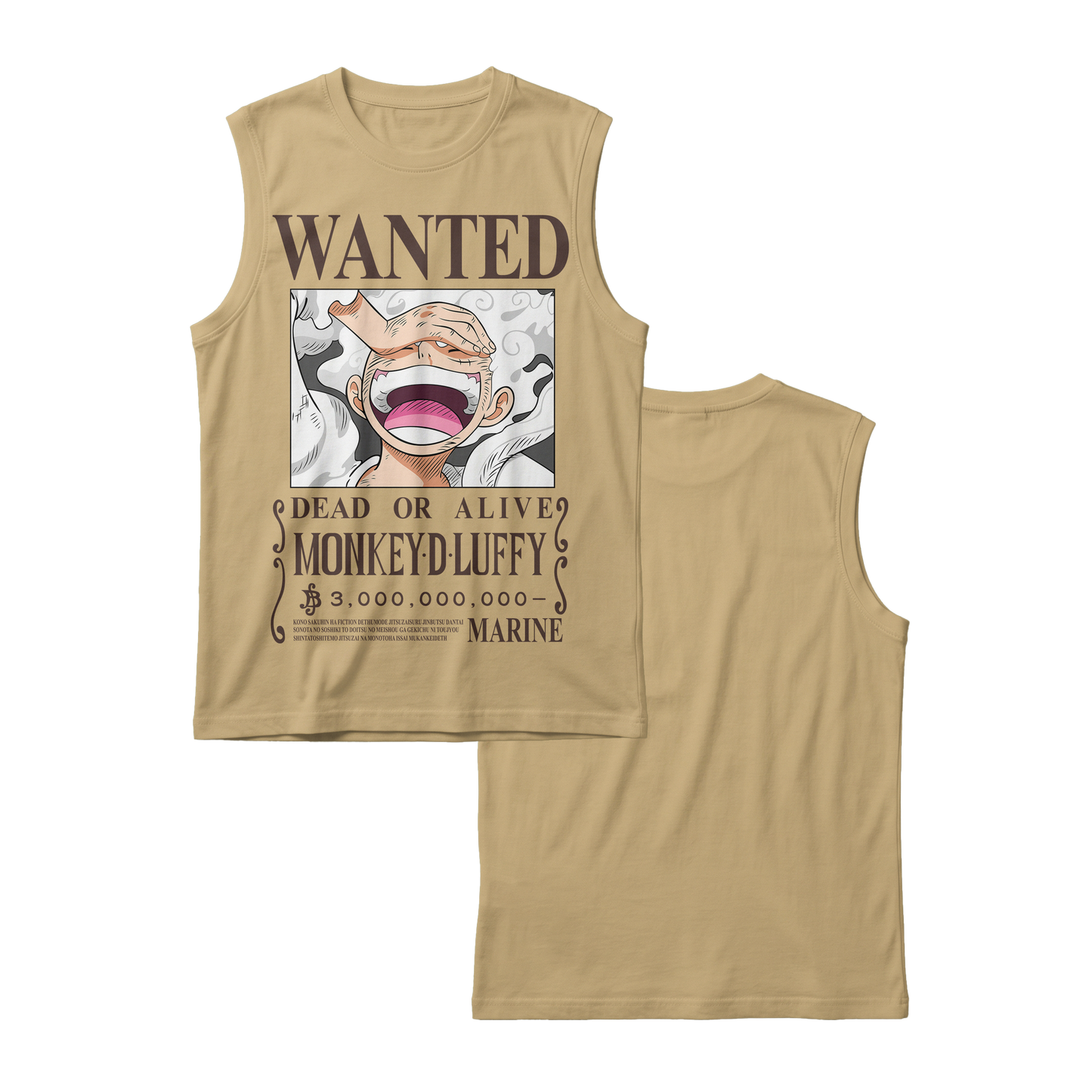 Anime One Piece Wanted Monkey D. Luffy Gear 5 Sleeveless - RZM012