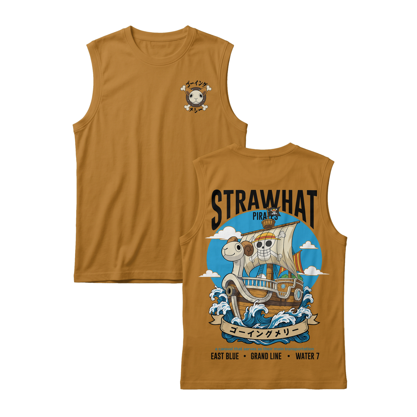 Anime One Piece Straw Hat Pirates Thousand Sunny Journey Sleeveless - RZM017