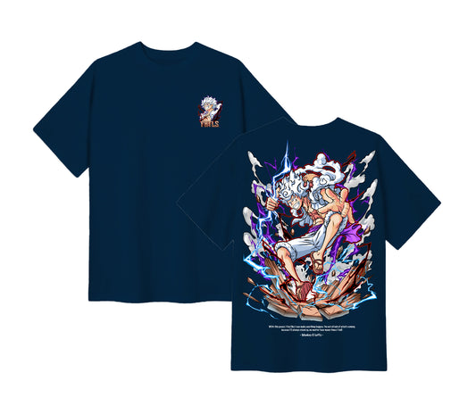 Anime One Piece Monkey D. Luffy Short Sleeve Tee - Dongker