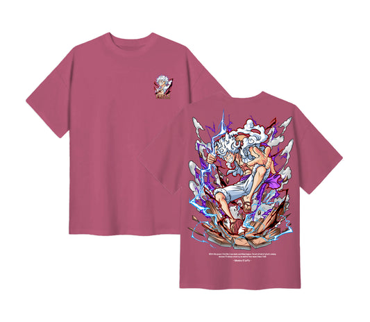 Anime One Piece Monkey D. Luffy Short Sleeve Tee - Lavender