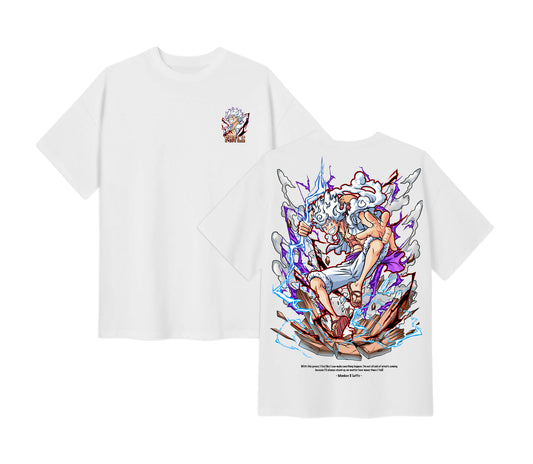 Anime One Piece Monkey D. Luffy Short Sleeve Tee - White