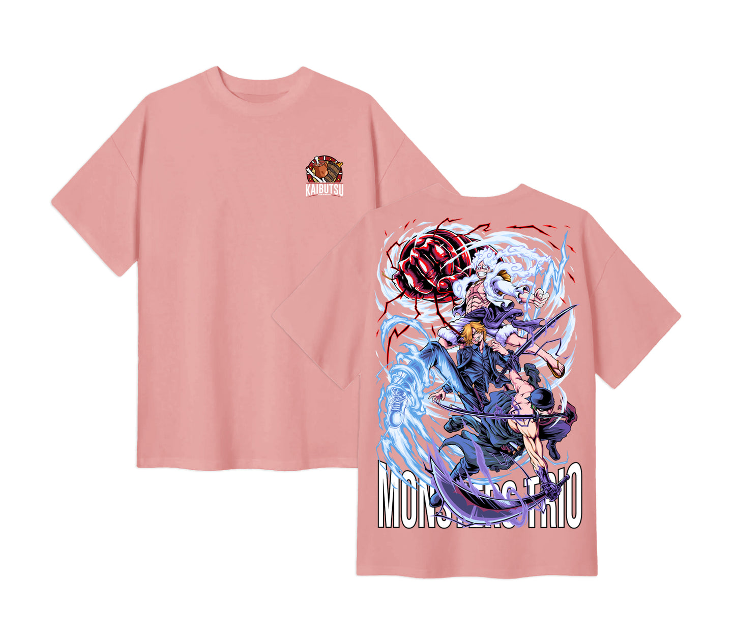 Anime One Piece Monster Trio Short Sleeve Tee - RZM009 - Cotton Candy