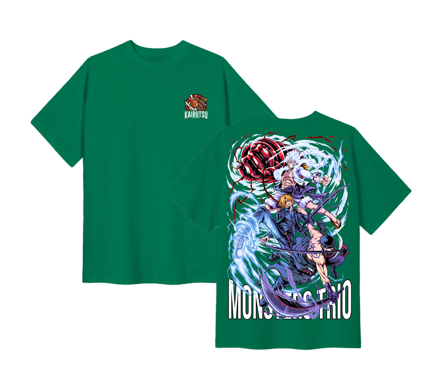 Anime One Piece Monster Trio Short Sleeve Tee - RZM009 - Jade