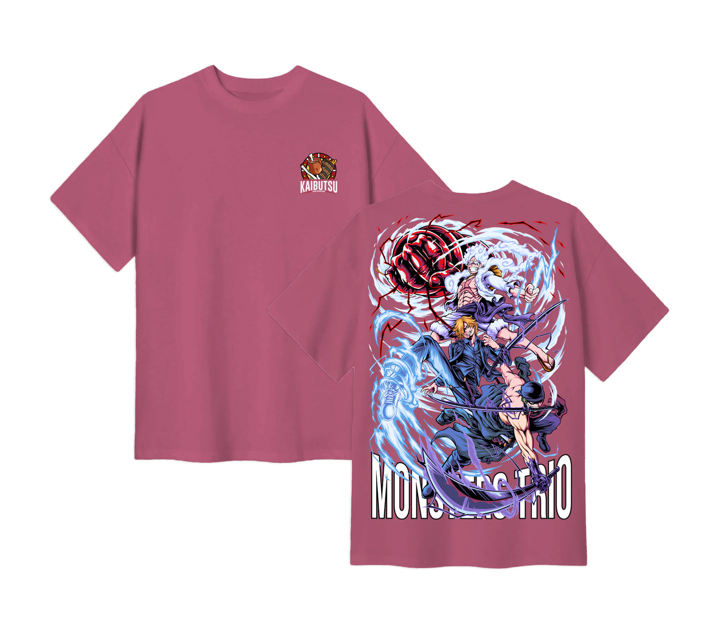 Anime One Piece Monster Trio Short Sleeve Tee - RZM009 - Lavender