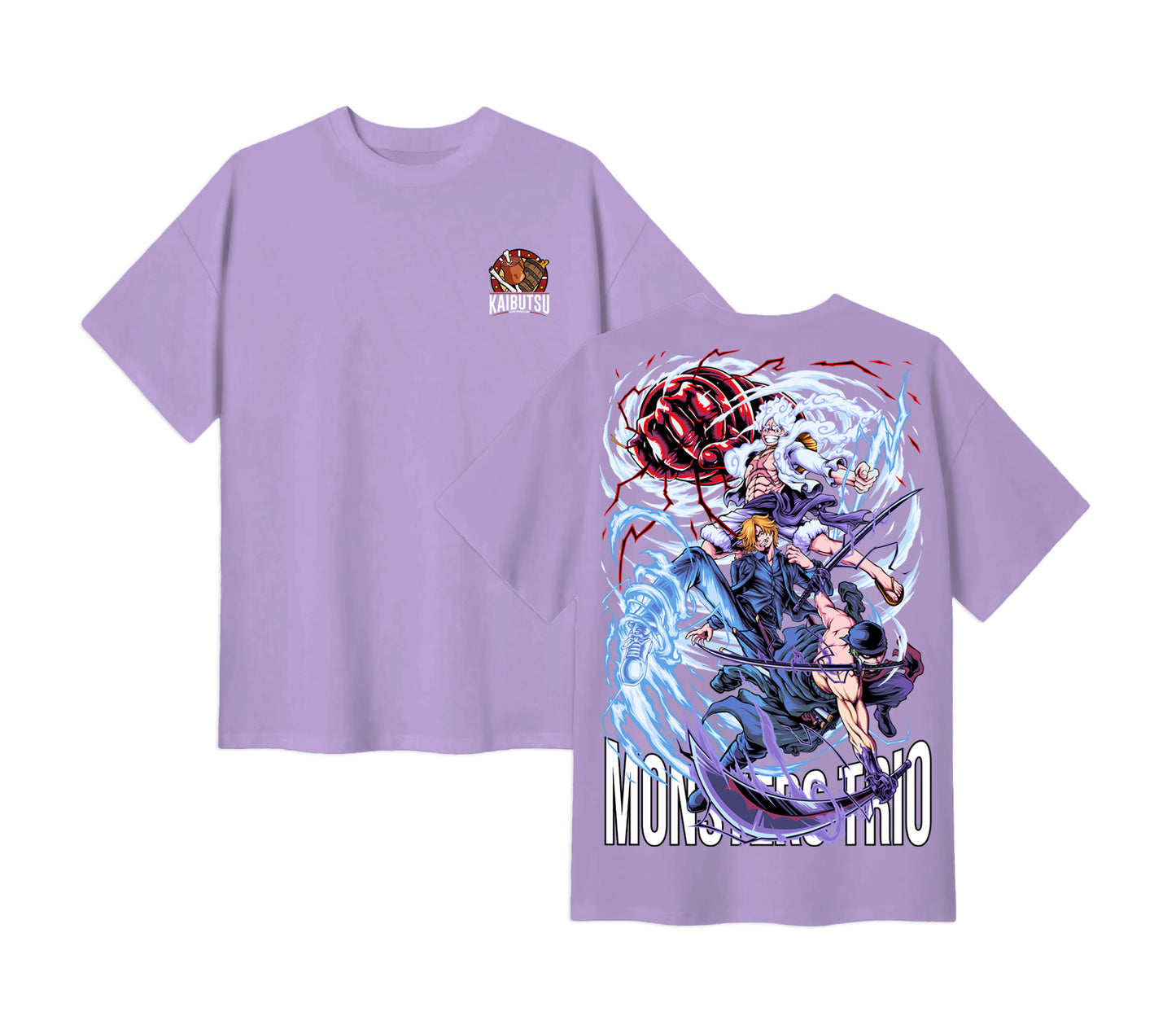 Anime One Piece Monster Trio Short Sleeve Tee - RZM009 - Periwinkle