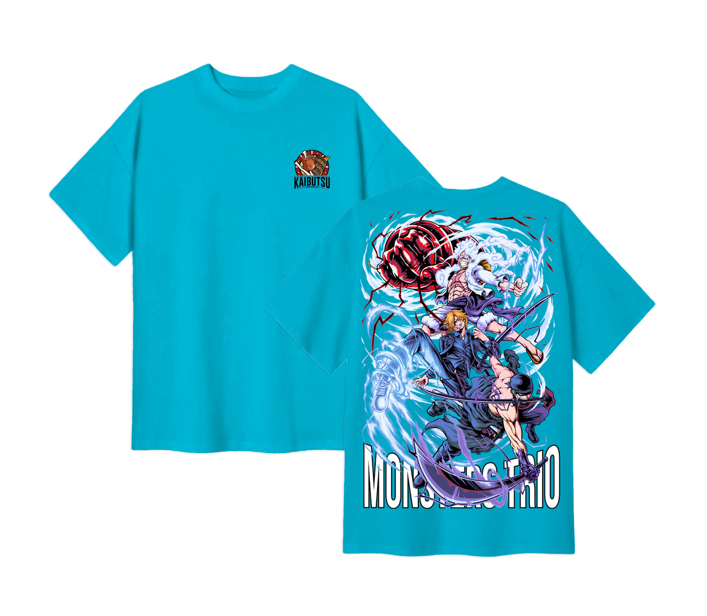Anime One Piece Monster Trio Short Sleeve Tee - RZM009 - Tiffany