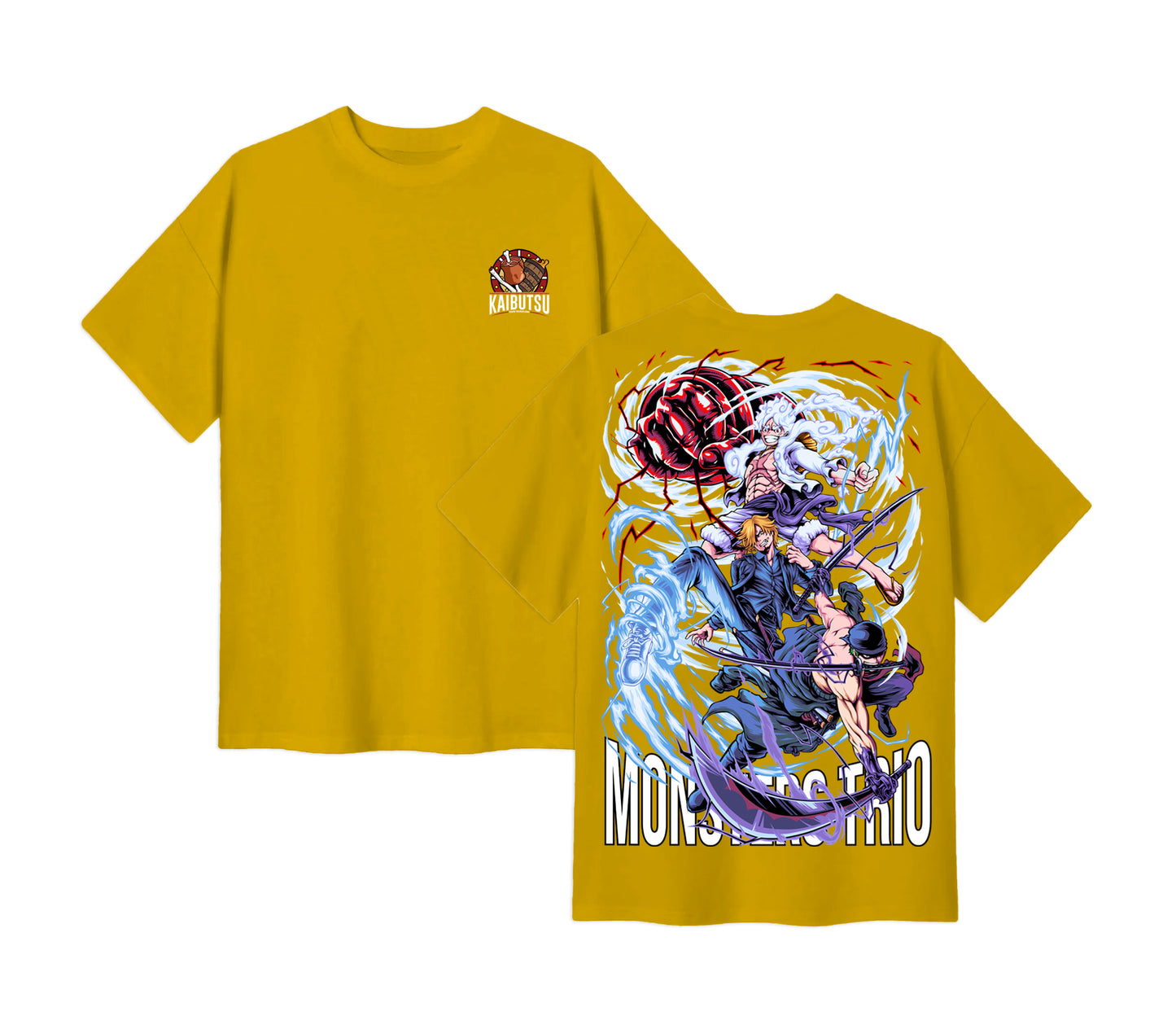 Anime One Piece Monster Trio Short Sleeve Tee - RZM009 - Yellow