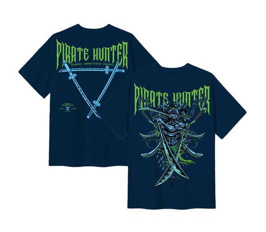 Anime One Piece Roronoa Zoro Pirates Hunter Short Sleeve Tee - RZM010 - Dongker