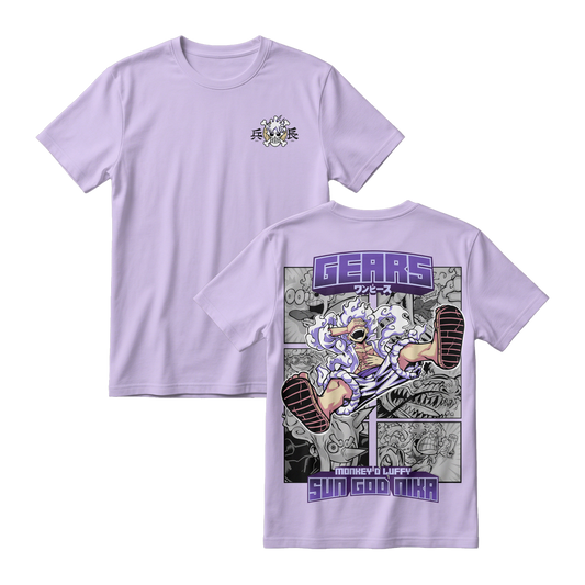 Anime One Piece Gear 5 Monkey D. Luffy Sun God Nika Short Sleeve Tee - RZM011