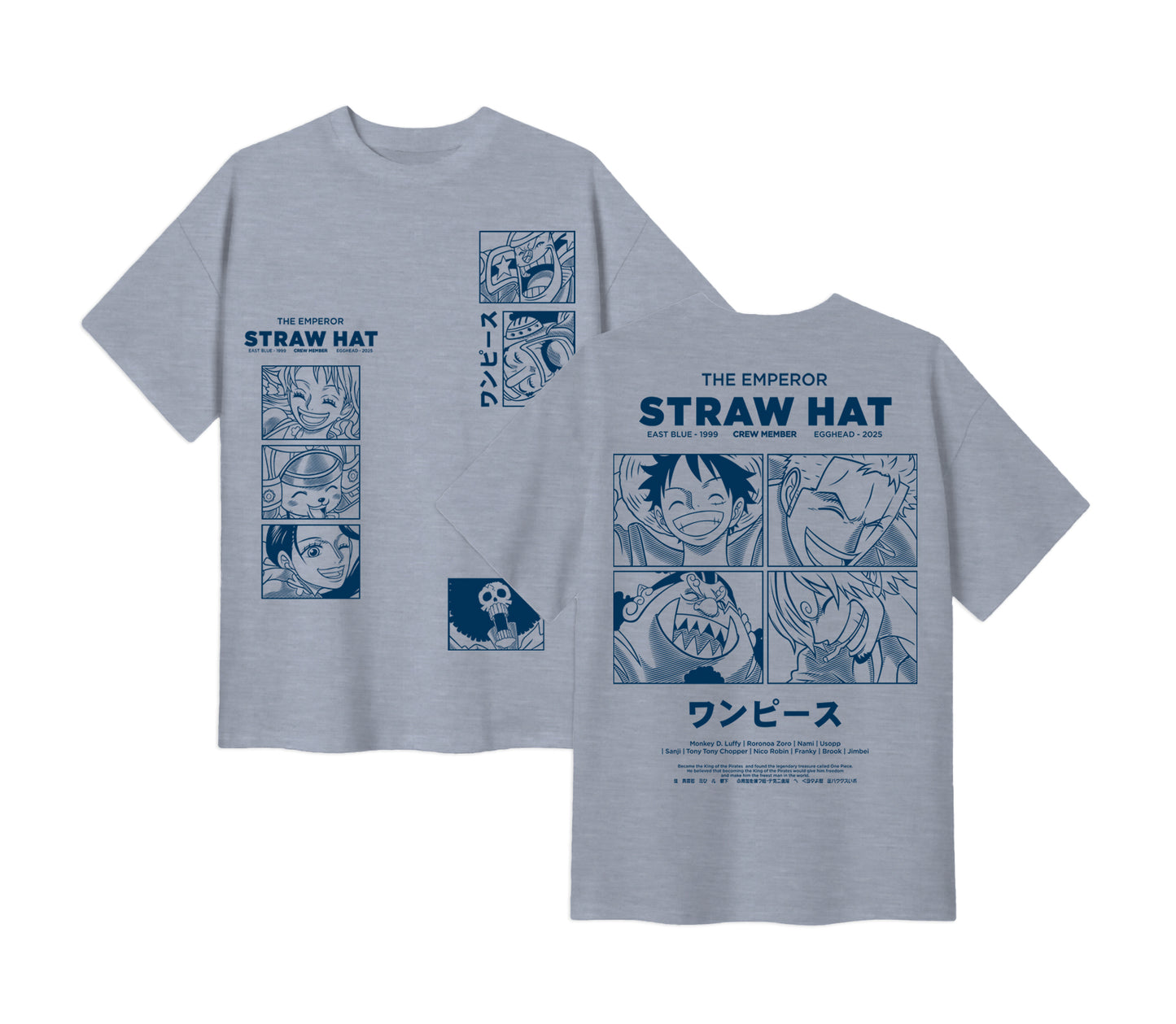 Anime One Piece Emperor Straw Hat Crew Short Sleeve Tee - RZM014 - Misty 71