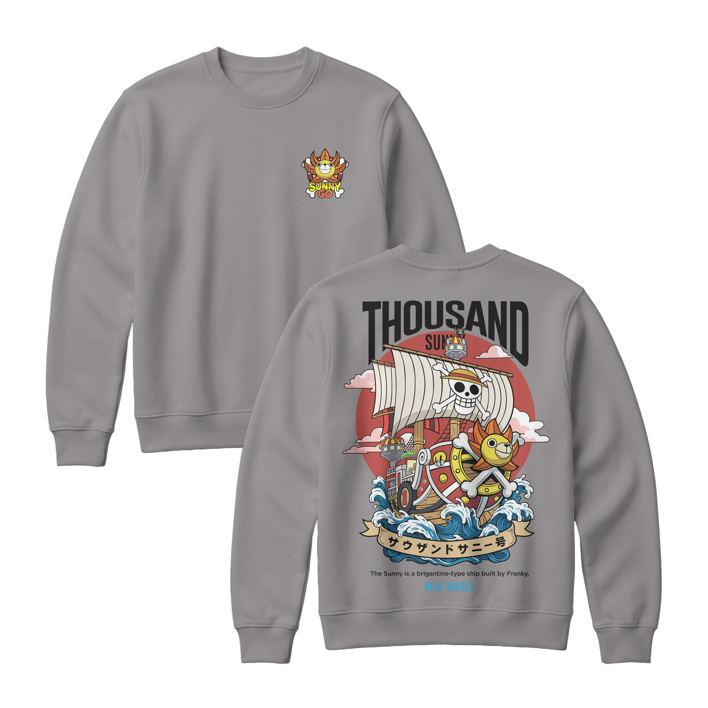 Anime One Piece Thousand Sunny Short Sweatshirt - RZM016