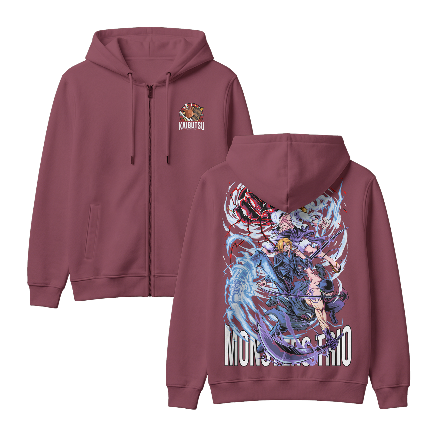 Anime One Piece Monster Trio Zip-up Hoodie - RZM009