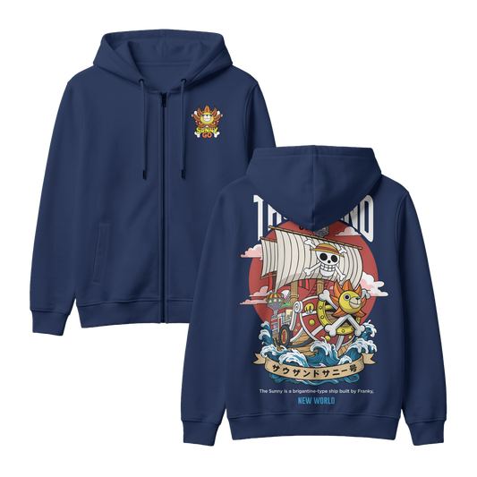 Anime One Piece Thousand Sunny Zip-up Hoodie - RZM016